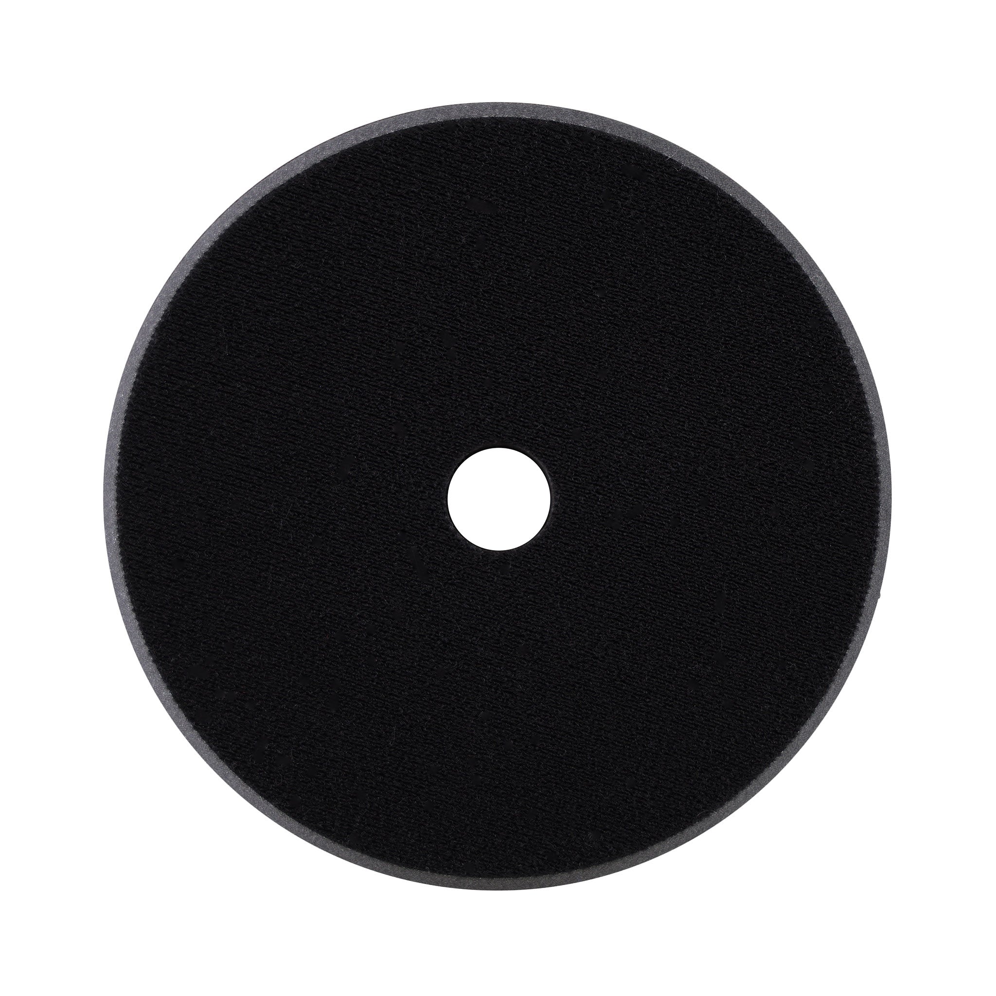 6" Black Standard Microfibre Pad with Black Foam Interface - Finishing