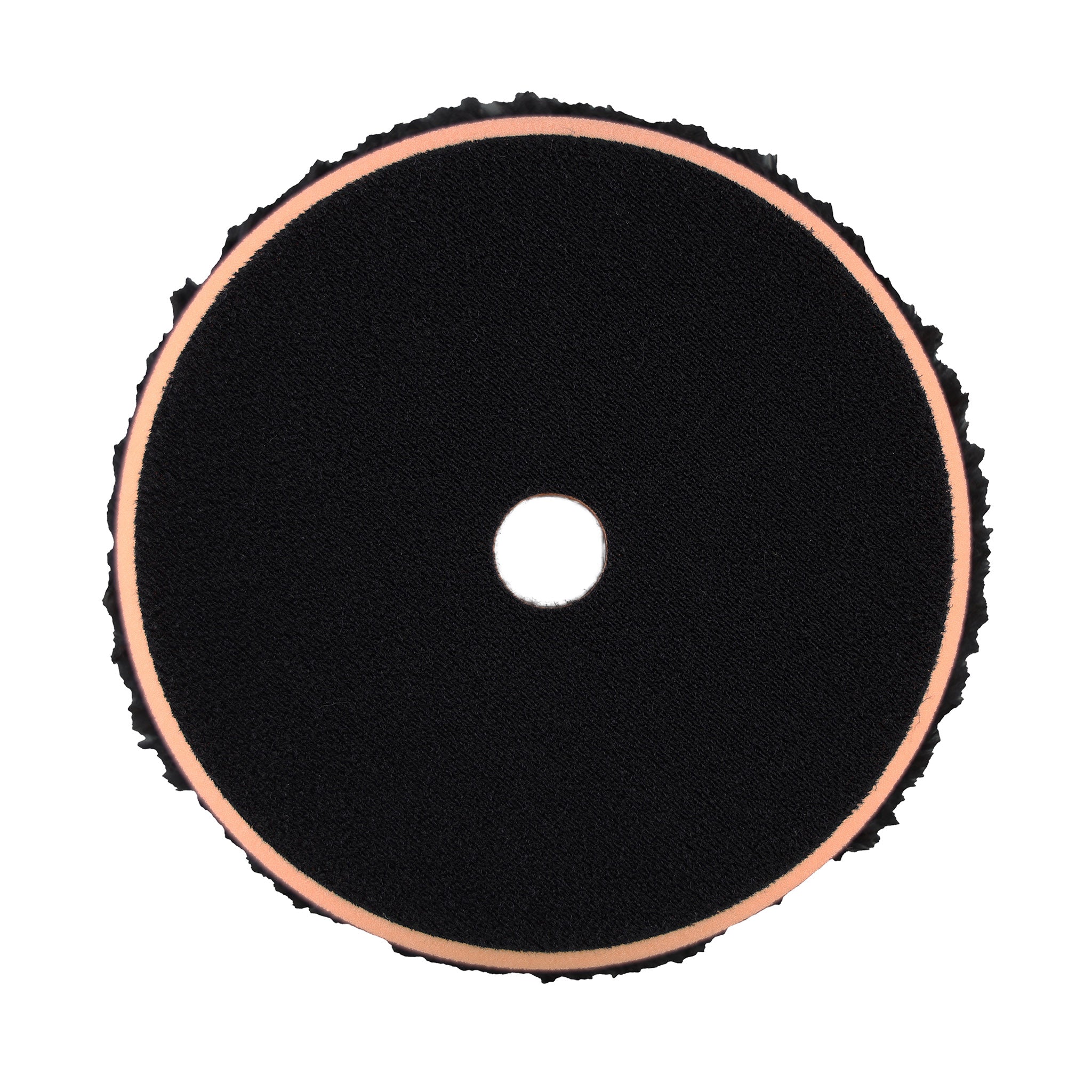 6" Black Standard Microfibre Pad with Orange Foam Interface - Cutting