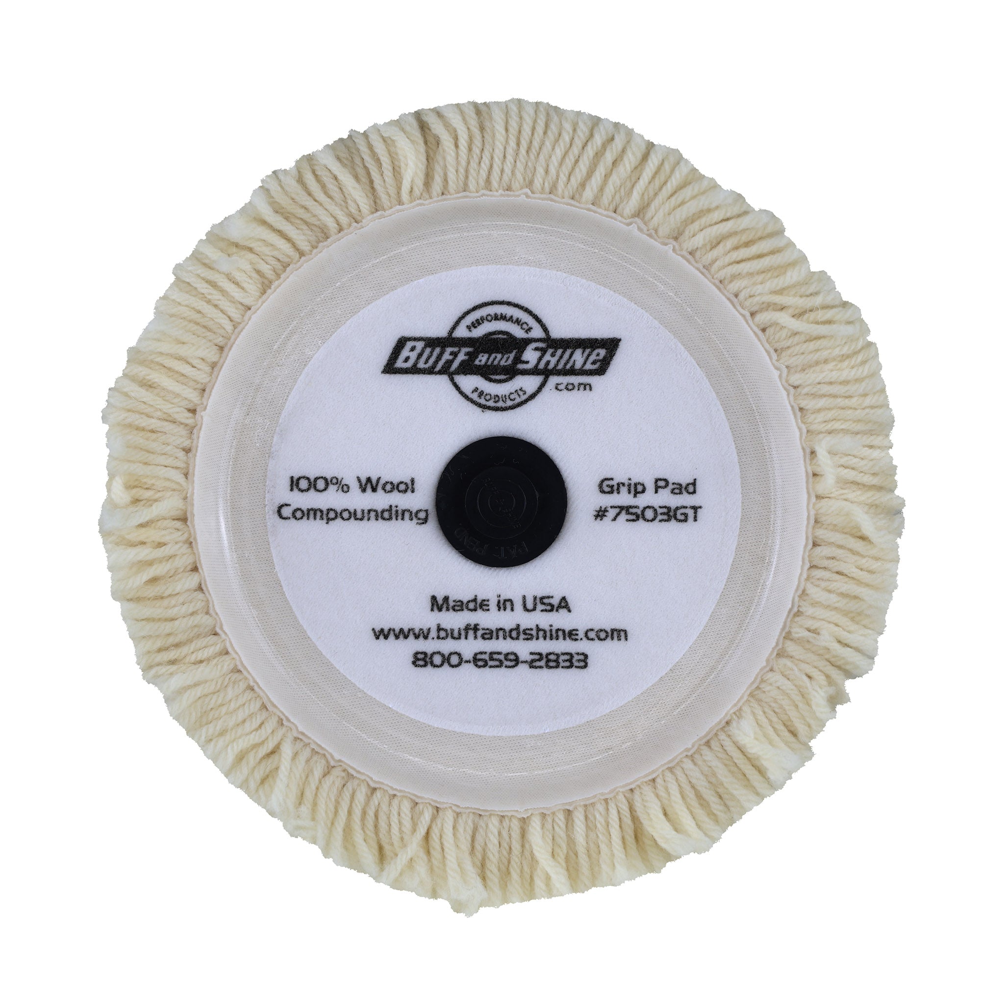 7.5" 100% Natural Wool (4 Ply Twist) Grip Wool Pad with Centre Tee - Cutting