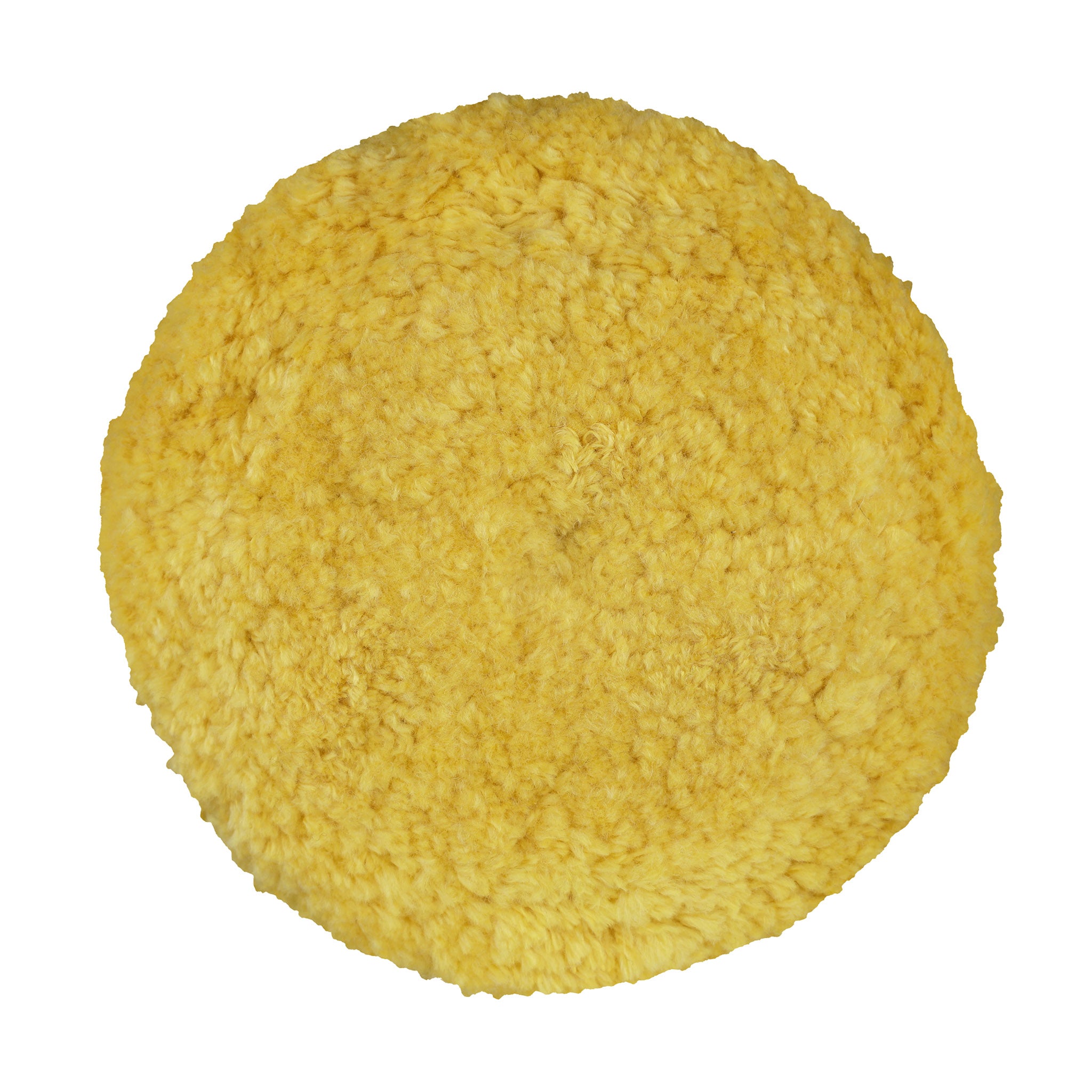 7.5" Yellow Wool Blend (4 Ply Twist) Grip Wool Pad with Centre Tee - Polishing