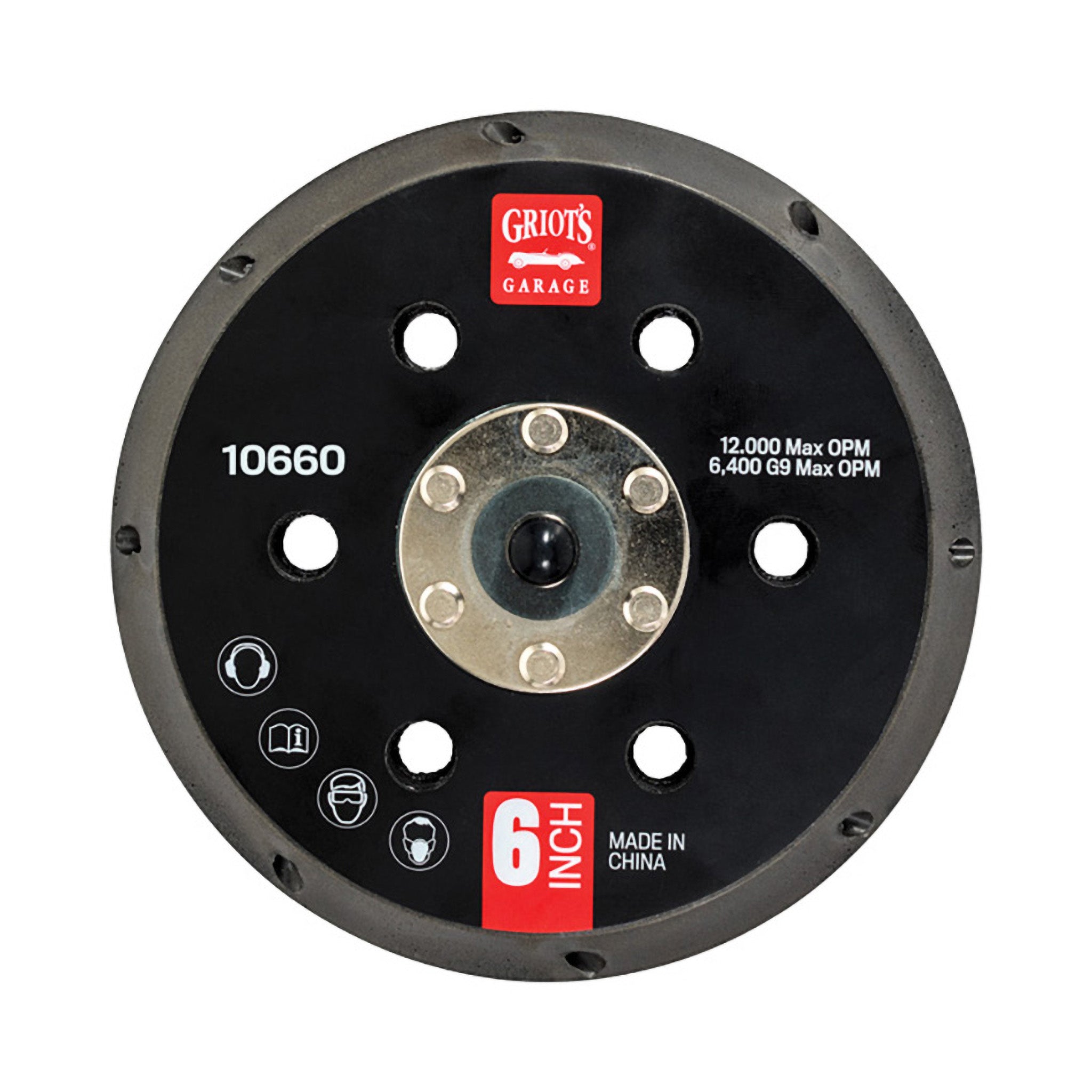 6" Vented Orbital Backing Plate